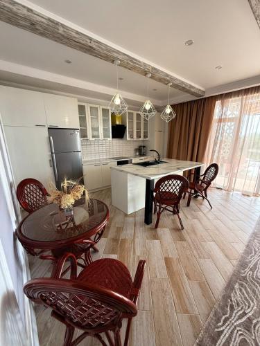 A quiet harbor on Issyk Kule in Unknown City, Kyrgyzstan