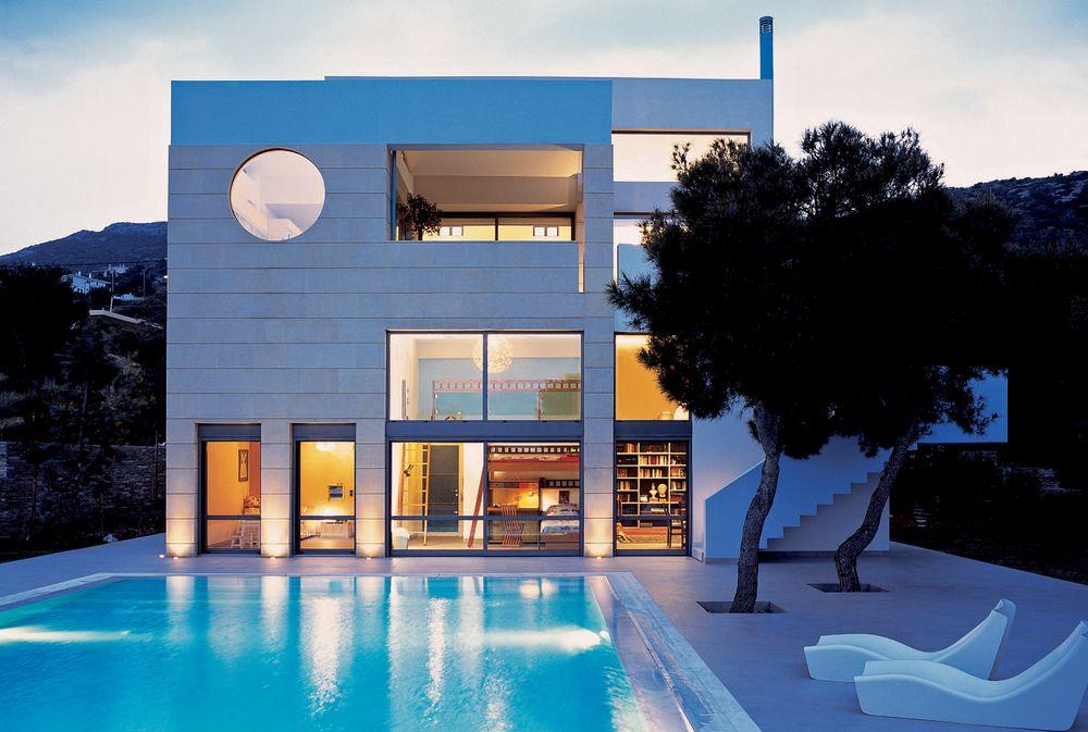 Minimal Blue Villa — 4-Star Luxury Hotel in Markopoulo, Greece
