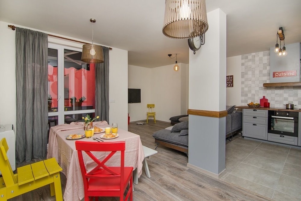 Green space in the city Akvarel 3 in Varna, Bulgaria