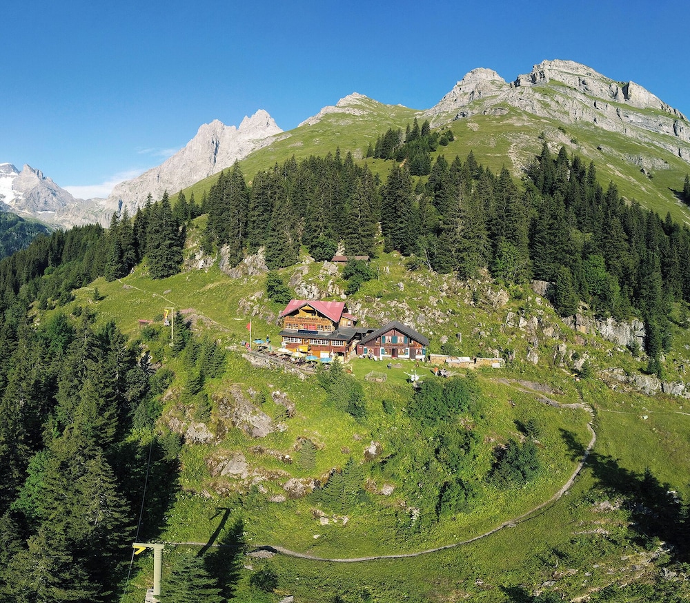 Berggasthaus Tschingelhorn only accessible on foot in Lauterbrunnen, Switzerland