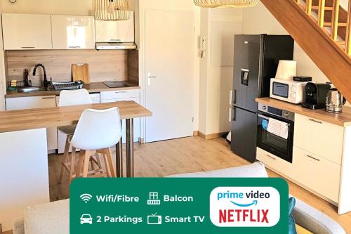 T3 Duplex Thonon Centre Parking Gare Thermes in Thonon-Les-Bains, France