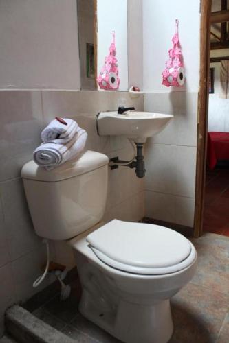 Bella casita de adobe vía a la laguna de Tota in Unknown City, Colombia