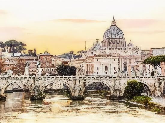 Sunset at St Peter - carbon neutral hotel in Rome