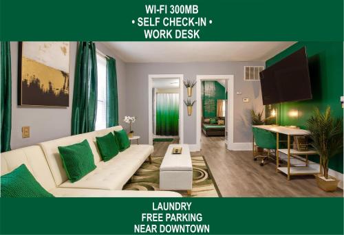 The Tremont Emerald By Christmas Story House Historic Charm & Modern Comfort Near Downtown With Parking 300MB Wifi & Self Check In — 4-Star Luxury Hotel in Cleveland, United States
