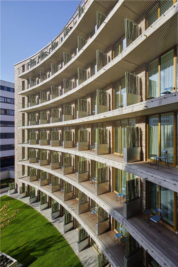Exterior view overlooking balconies in the courtyard