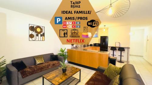Le Golden Tropic Magnifique T4 Terrasse Parking — hotel in Vaulx-En-Velin