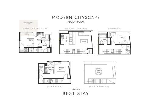 Rooftop Patio with Waterview Private Garden & Grill 3BR 3BA Modern Cityscape - photo 6