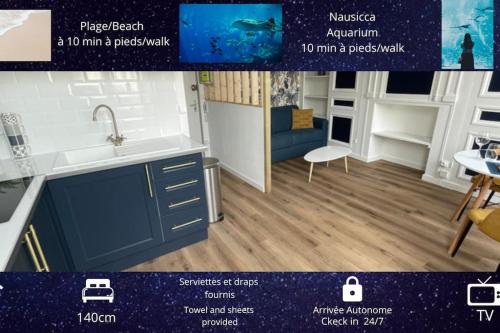 Le Bluemoon Cosy Proche Plage Et Nausicaa in Boulogne-Sur-Mer, France