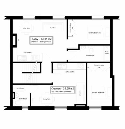 Lettered Board Apartments 1 2 & 3