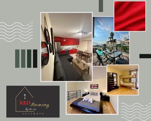 Red Harmony by the sea Pool and balcony — 4-Star Luxury Hotel in Kalamata, Greece