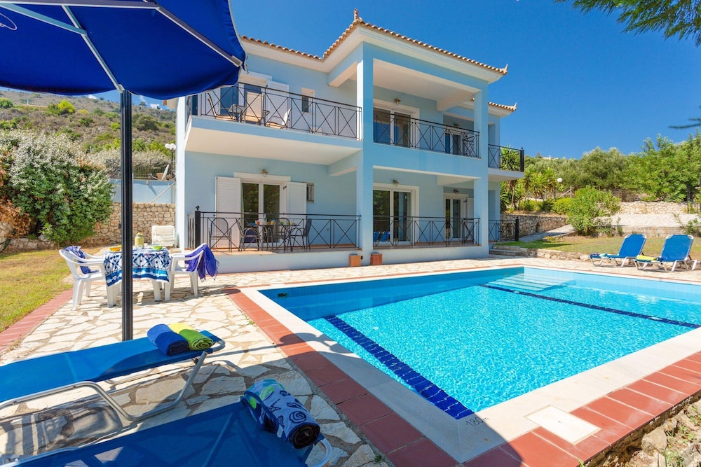 Skala Villa Blue Large Private Pool Walk to Beach Sea Views A C Wifi 2824 — 4-Star Luxury Hotel in Kefalonia, Greece