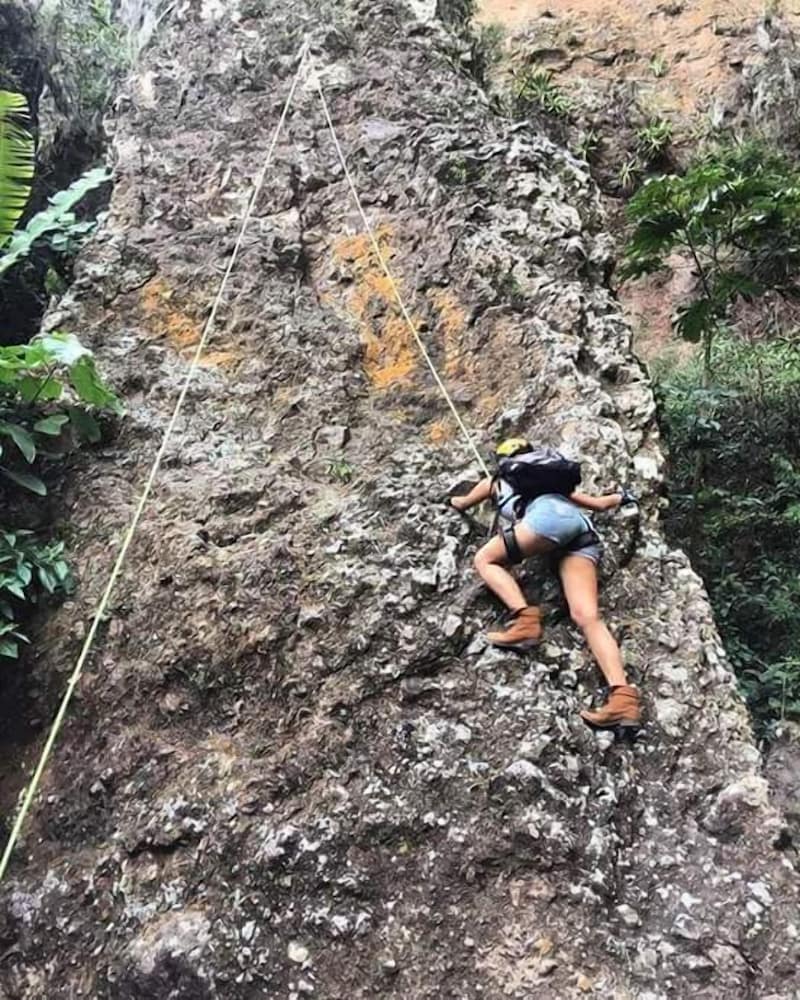 Outdoor rock climbing