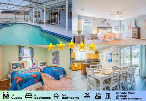 5 Bedroom Villa l 12 min to Disney l Themed Rooms l Orlando Area — 4-Star Luxury Hotel in Davenport, United States