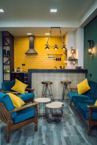 Steampunk style apartment with city view — 4-Star Luxury Hotel in Tbilisi, Georgia