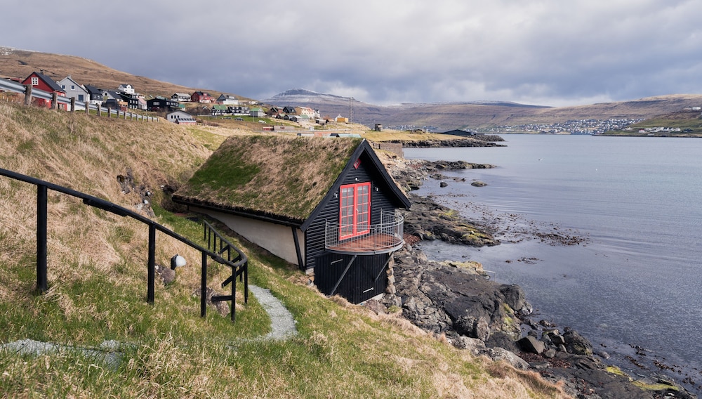 Unique boathouse by the foreshore Sea view in Hoyvik, Faroe Islands