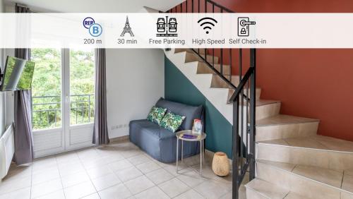 Le Duplex Proche Gare Rer Parking Arrivee Autonome — hotel in Palaiseau