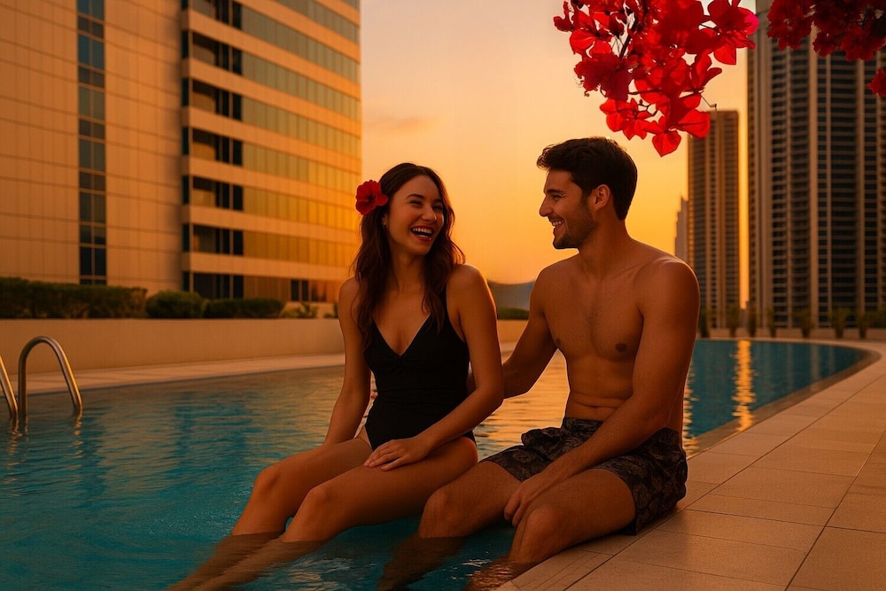 ALiving Stylish Studio with Partial Burj & Canal Views Prive Business bay 713 — 4-Star Luxury Hotel in Dubai, United Arab Emirates