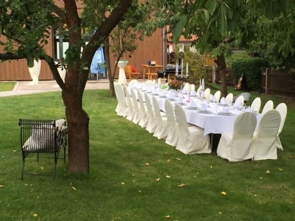 Outdoor banquet area