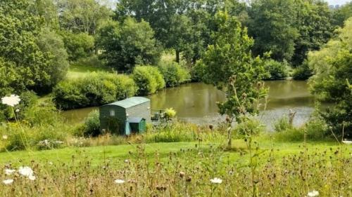 Snug & Secluded Lakeside Shepherds Hut 'Carp' - carbon neutral hotel in Uckfield
