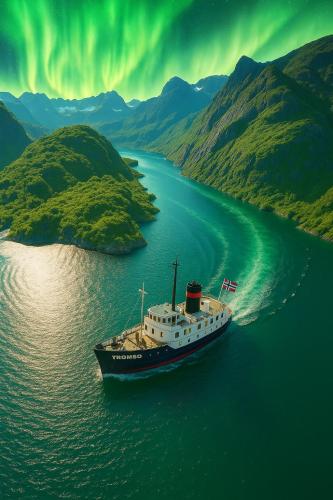 Norwegian Fjord Explorer Line in Tromso, Norway