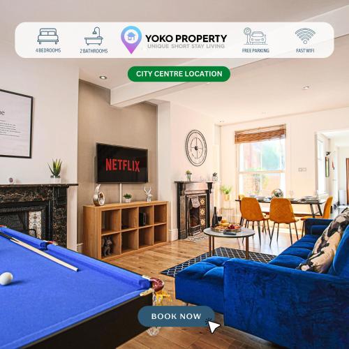 Thrift House Central Location Free Parking Pool Table Fast Wifi Smart TV with Fast Wifi by Yoko Property — 4-Star Luxury Hotel in Northampton, United Kingdom
