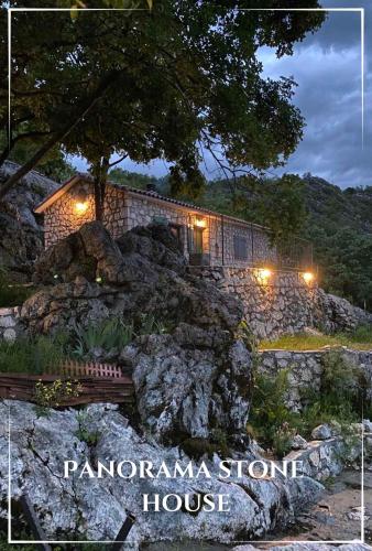 Panorama Stone Houses Skadar Lake in Cetinje, Montenegro