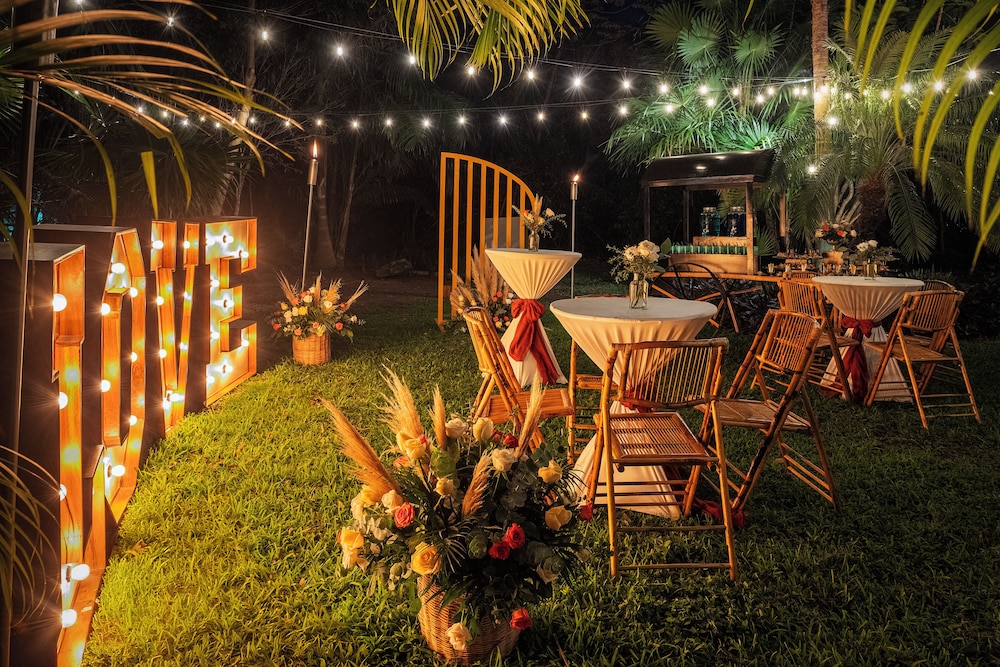 Outdoor banquet area