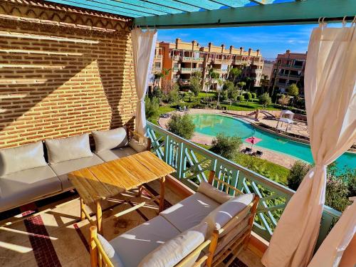 Chic Moroccan Vibes & Pool View 2BR — 4-Star Luxury Hotel in Marrakesh, Morocco
