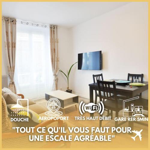 Chez Alycelia F2 5min Rer Orly 15min - carbon neutral hotel in Juvisy-Sur-Orge