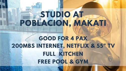 Studio for 4 with Netflix 55in TV 200Mbs net in heart of Makati — 4-Star Luxury Hotel in Manila, Philippines