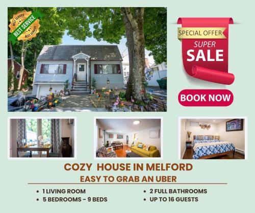 597 5BR Medford Cozy Stay near Stone Zoo — 4-Star Luxury Hotel in Medford, United States