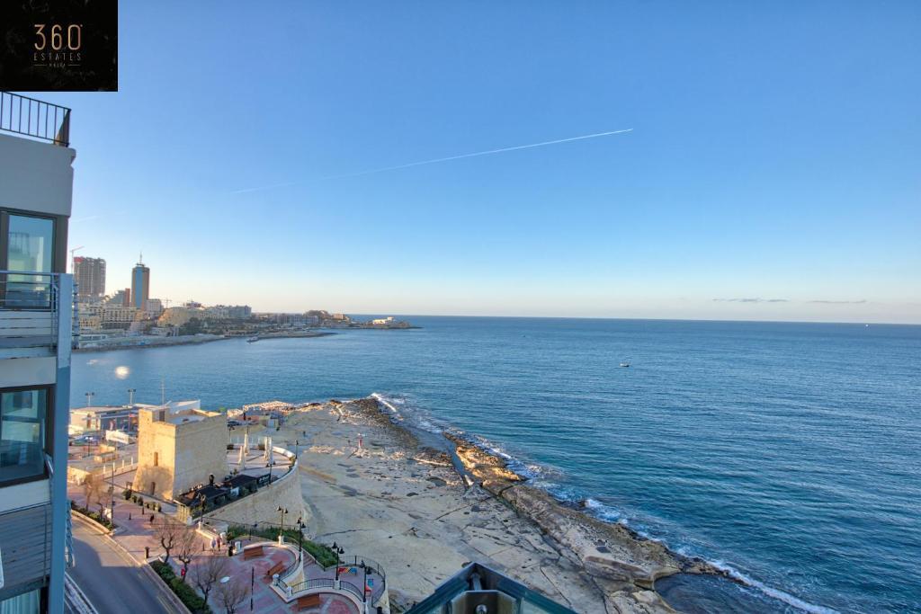 Seafront 3BR APT in Tower RD Sliema opposite Beach by 360 Estates in Sliema, Malta
