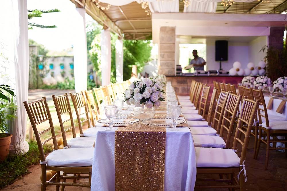 Outdoor banquet area