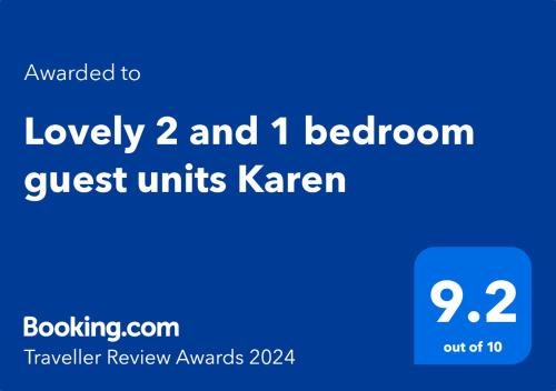 Lovely 2 and 1 bedroom guest units Karen