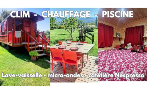 La Roulotte du Cagire 4 Pers Pyrenees pet-friendly hotel Villeneuve-De-Riviere
