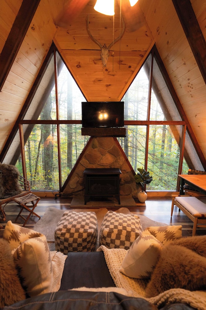 Waterfront A Frame With Dock Canoe Kayaks in Cuba, United States