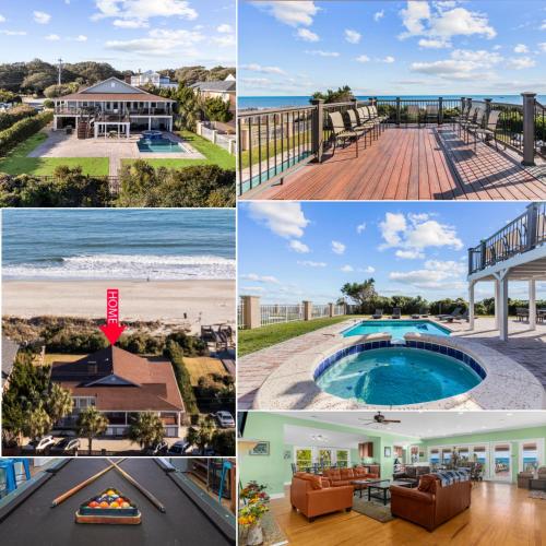 Posh Ocean Front: Huge Private Pool Yard Spa Patio & Deck BBQ Game Room with 4 En Suite Bathrooms — 4-Star Luxury Hotel in Myrtle Beach, United States