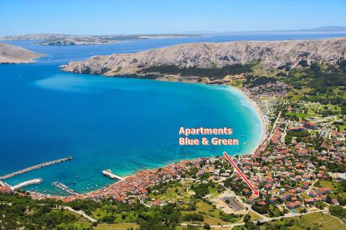 Apartments Blue and Green with Balcony — 4-Star Luxury Hotel in Baska, Croatia