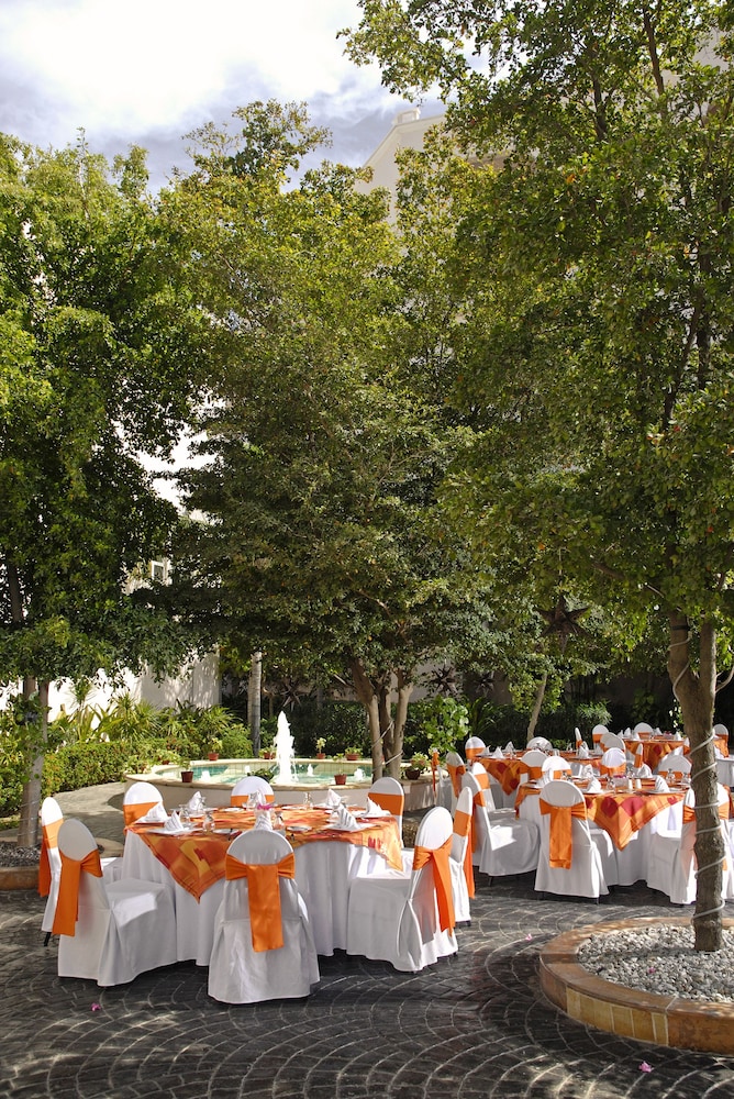 Outdoor banquet area