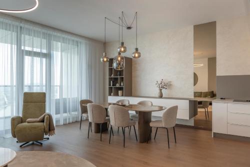 Eurovea Tower by Ellements Castle view in Bratislava, Slovakia