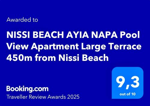 Nissi 3 Pool View 2 Bedroom Apartment with Large Veranda