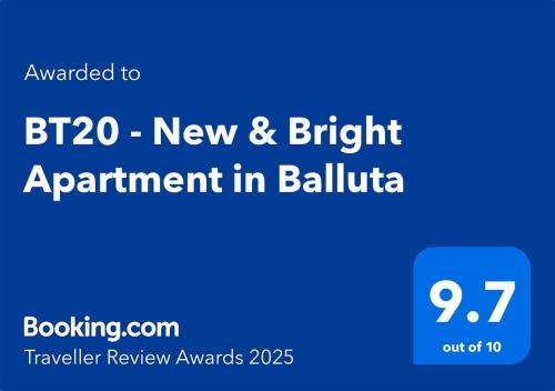 BT20 New & Bright Apartment in Balluta — 4-Star Luxury Hotel in San Giljan, Malta