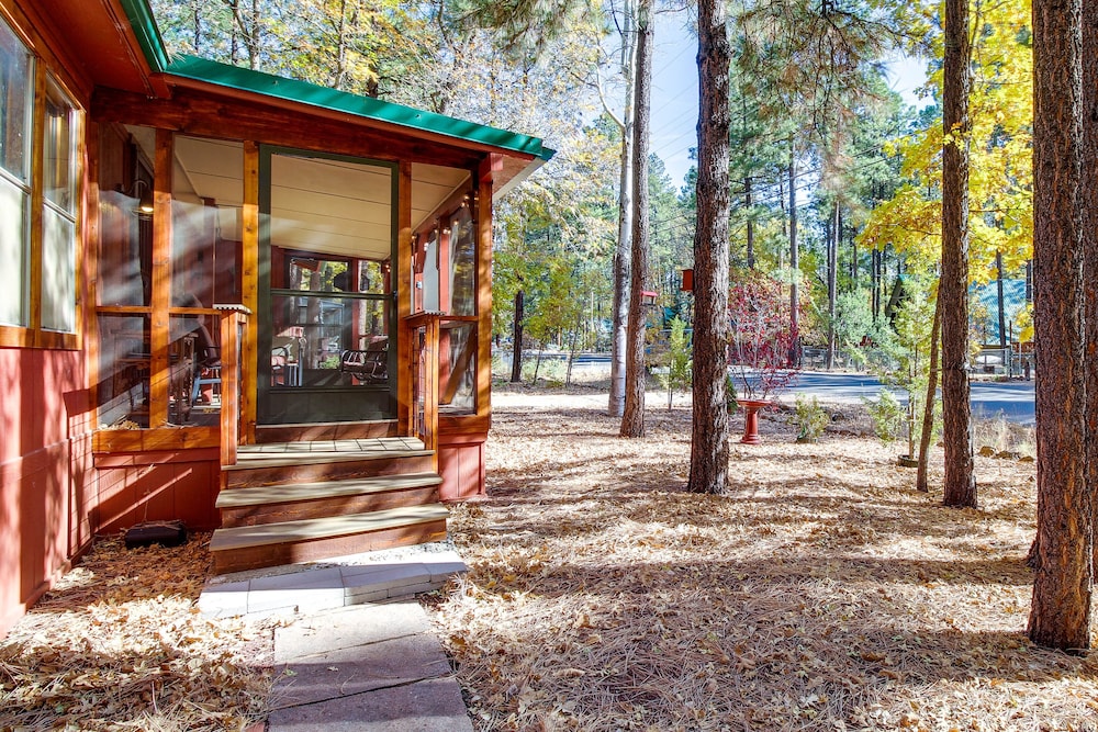 Pinetop lakeside Cabin Rental: Porch & Fire Pit - photo 22