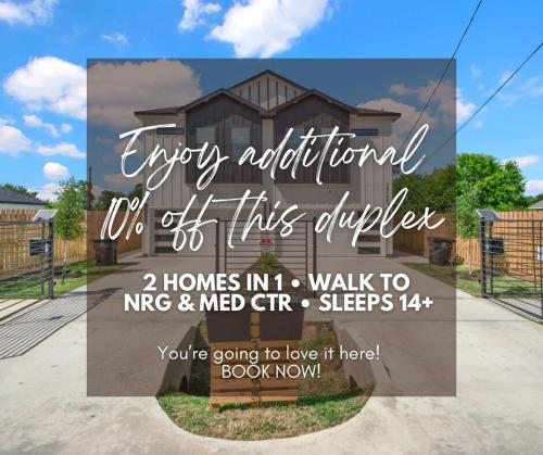2 Homes in 1 Duplex Walk to NRG and Med Ctr Sleeps 14 20 — 4-Star Luxury Hotel in Houston, United States