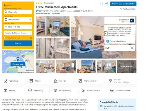 Three Musketeers Apartments Deluxe
