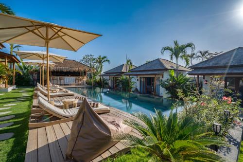 Ehoa Nyanyi Beach Boutique Hotel In Front Of Entrance To Nuanu in Bali, Indonesia