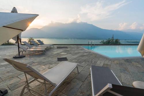 Magic lake view with beautiful pool area in Bellano, Italy