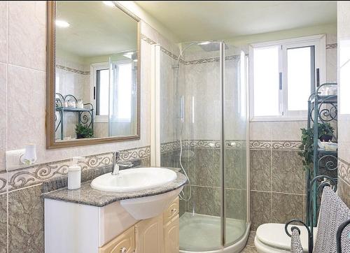 Sunset over the sea in Playa De Las Americas, Spain