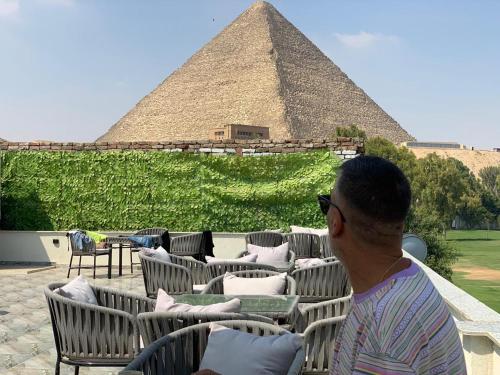 Garden Pyramid View in Cairo, Egypt