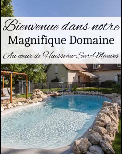 Le Domaine de Baracas 4 Actoiles Le Grand et le Petit GArte piscine SPA billard baby foot cheminAce 18 personnes — 4-Star Luxury Hotel in Huisseau-Sur-Mauves, France